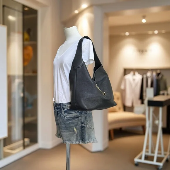 Authentic Dooney & Bourke Leather Lock Hobo Bag with Matching Coin Purse! - Picture 14 of 15